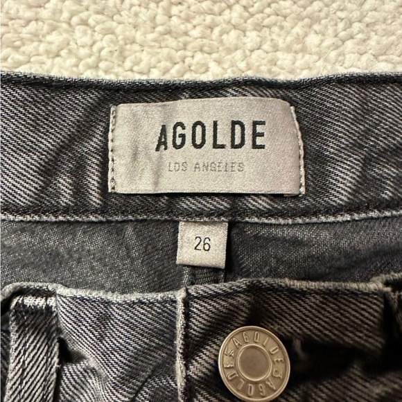 AGOLDE High Rise Vintage Boot Jeans Percolate Dark Grey Distressed Black - Picture 11 of 16